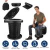 Retractable Portable Toilet Collapsible Portable Potty for Adults Emergency Toilet Kit with Adjustable Height Lid 20 Garage Bags Carry Bag for Camping