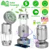 Camping Lantern with Fan Solar And USB Rechargeable LED Camping Fan With Wireless Speaker Compass Power Bank IPX4 Waterproof Emergency Hanging Light F