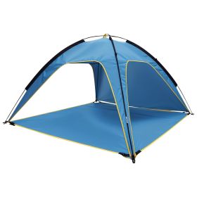 Beach Tent Outdoor Waterproof Tent Canopy for 4-6 Person with 3 Door Openings Carrying Bag UPF50+ Easy Setup for Beach Picnic Camping Hiking Adventure