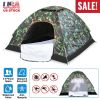 3/4 Person Instant Pop Up Dome Tent Waterproof Camping Tent w/Mosquito Net Doors Bags