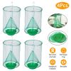 4 Set Ranch Fly Trap with Bait Trap Reusable Hanging Fly Catcher Killer Cage Net Pest Bug Trap for Outdoor Farm Orchard