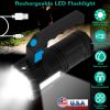 Super Bright LED Searchlight USB Rechargeable Flashlight Waterproof Tactical Torch Handheld Emergency Spotlight w/ 4 Lighting Modes
