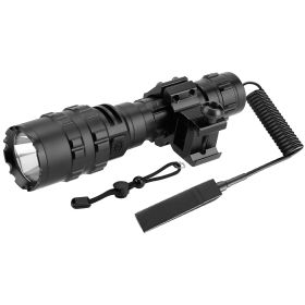 Tactical Gun Flashlight Rechargeable LED Flash Lamp Torch Waterproof Hunting Light Picatinny Rail Mount w/ Remote Pressure Switch