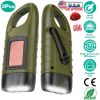 2 Packs Hand Crank Solar Powered Flashlight 3 LED Emergency Light Solar Torch for Camping Climbing Outdoor Activity