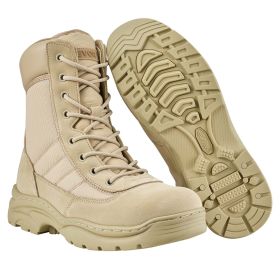 Men's Military Tactical Boots 8 Inch Sand-color Side Zipper US Size 9.5