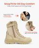 Men's Military Tactical Boots 8 Inch Sand-color Side Zipper US Size 11