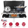 3 Burner Camping Stove 20000 BTU Portable Foldable Propane Stove With Toast Tray Windshield Portable Handle Outdoor Cooking Gas Stove For RV Camping B