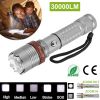 Tactical Military LED Flashlight 30000LM Zoomable Rechargeable Flashlight Torch w/ 5Modes SOS Night Light For Night Walking Adventures Searching