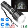 100000LM Super Bright LED Flashlight Waterproof Rechargeable Zoomable Tactical Torch Light Emergency Power Bank Support 3 Battery Types