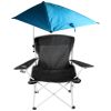 Foldable Beach Chair with Detachable Umbrella Armrest Adjustable Canopy Stool with Cup Holder Carry Bag for Camping Poolside Travel Picnic Lawn Chair