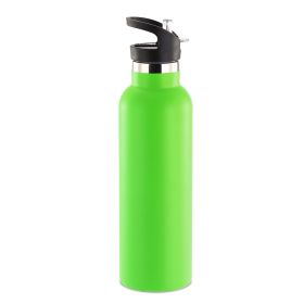 Sports Water Bottle Stainless Steel Vacuum-Insulated Drinking Cup w/ Straws Outdoor Cycling Hiking (Option: 750ml_GRN)