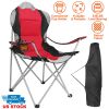 Foldable Camping Chair Heavy Duty Steel Lawn Chair Padded Seat Arm Back Beach Chair 330LBS Max Load with Cup Holder Carry Bag