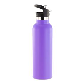 Sports Water Bottle Stainless Steel Vacuum-Insulated Drinking Cup w/ Straws Outdoor Cycling Hiking (Option: 500ml_PPL)