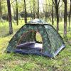 4 Persons Camping Waterproof Tent Pop Up Tent Instant Setup Tent w/2 Mosquito Net Doors Carrying Bag Folding 4 Seasons for Hiking Climbing Adventure F
