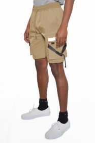 TACTICAL SHORTS WITH STRAPS (Color: Khaki, size: L)