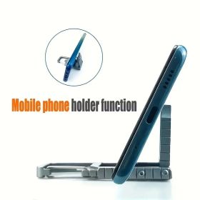 13 In 1 Multi-function Gadgets Stainless Steel Combination Tools, Mobile Phone Holder, Folding Outdoor, Bottle Opener, Screwdriver, Hiking Buckle (Model: 13-in-1 Multi-Tool)