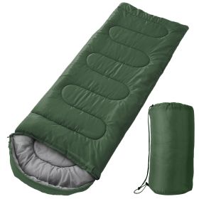 Camping Sleeping Bags for Adults Teens Moisture-Proof Hiking Sleep Bag with Carry Bag 32-50℉ for Spring Autumn Winter Seasons (Option: ArmyGreen)