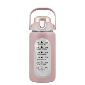 34Oz Glass Water Bottle Sports Water Bottle Motivational Water Bottle Water Intake Tracker Bottle with Straw Time Marker Silicone Sleeve Handle for Gy (Option: 32OZ_Coffee)